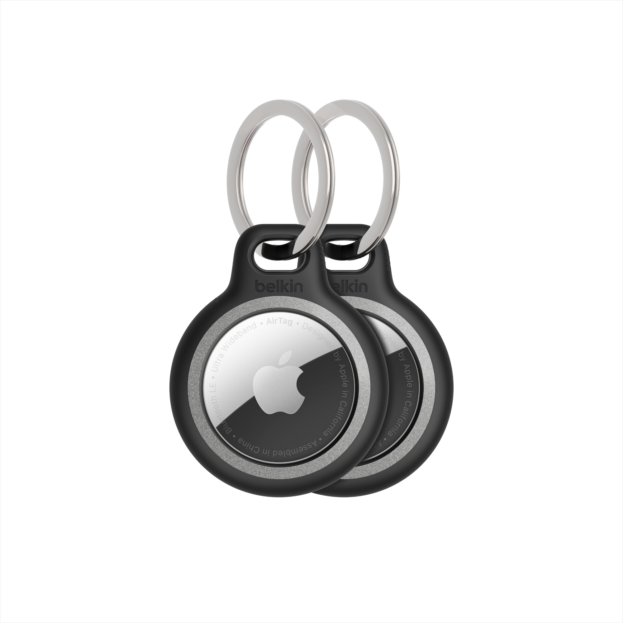 Photo 1 of Belkin Apple AirTag Reflective Secure Holder w/Key Ring - AirTag Keychain - AirTag Holder - AirTag Keychain Accessories - Reflective & Scratch Resistant AirTag Case w/Raised Edges - 2-Pack Black