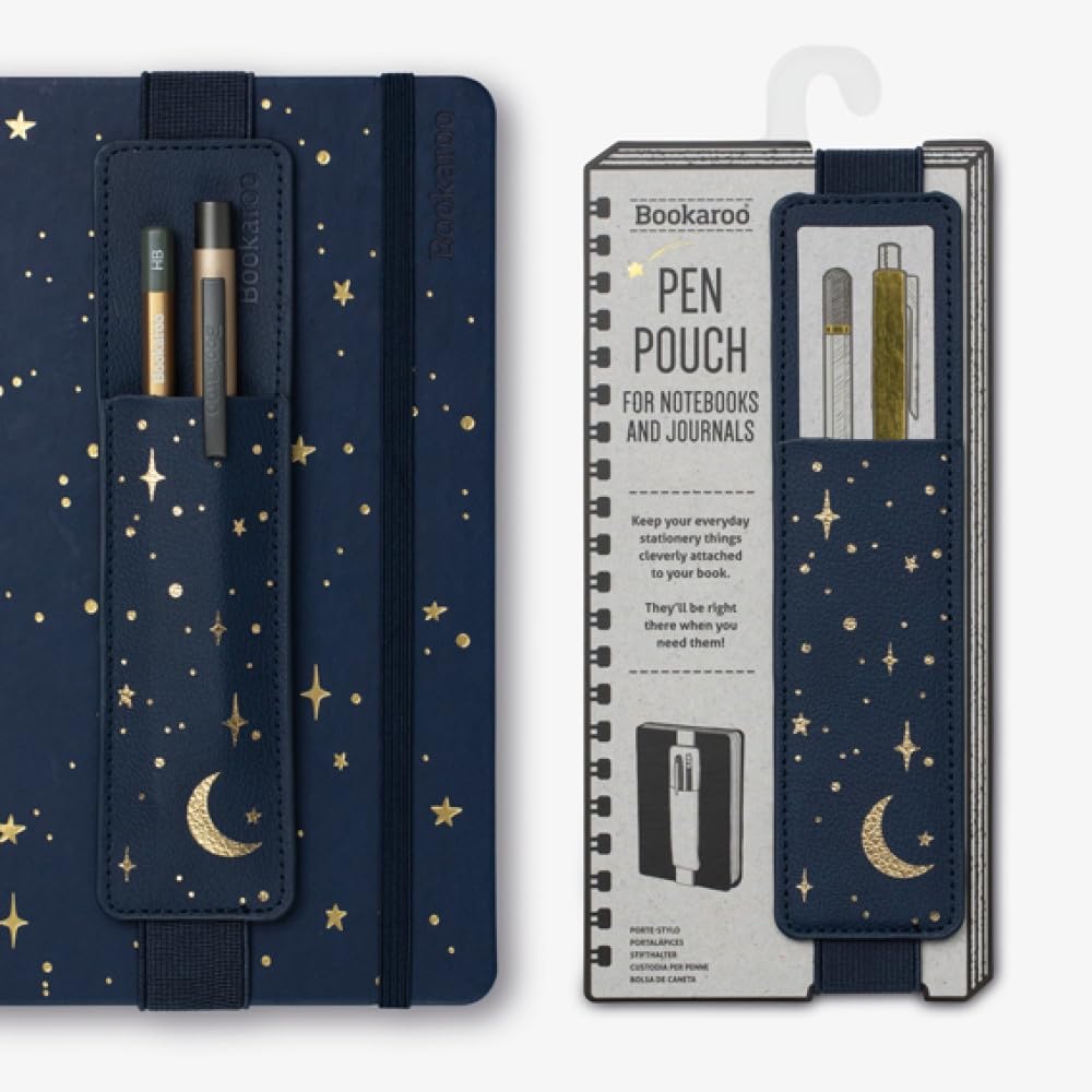 IF Bookaroo Pen Pouch - Moon & Stars, Dark Blue/Gold — image 1