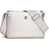 Eslcorri Small Nylon Crossbody Bags for Women, Lightweight Shoulder Purse | Casual Cloth Everyday Sling Handbag, Neutral Sporty Travel Pocketbook, 4 Organized Pockets, Simple Minimalist Summer Pouch