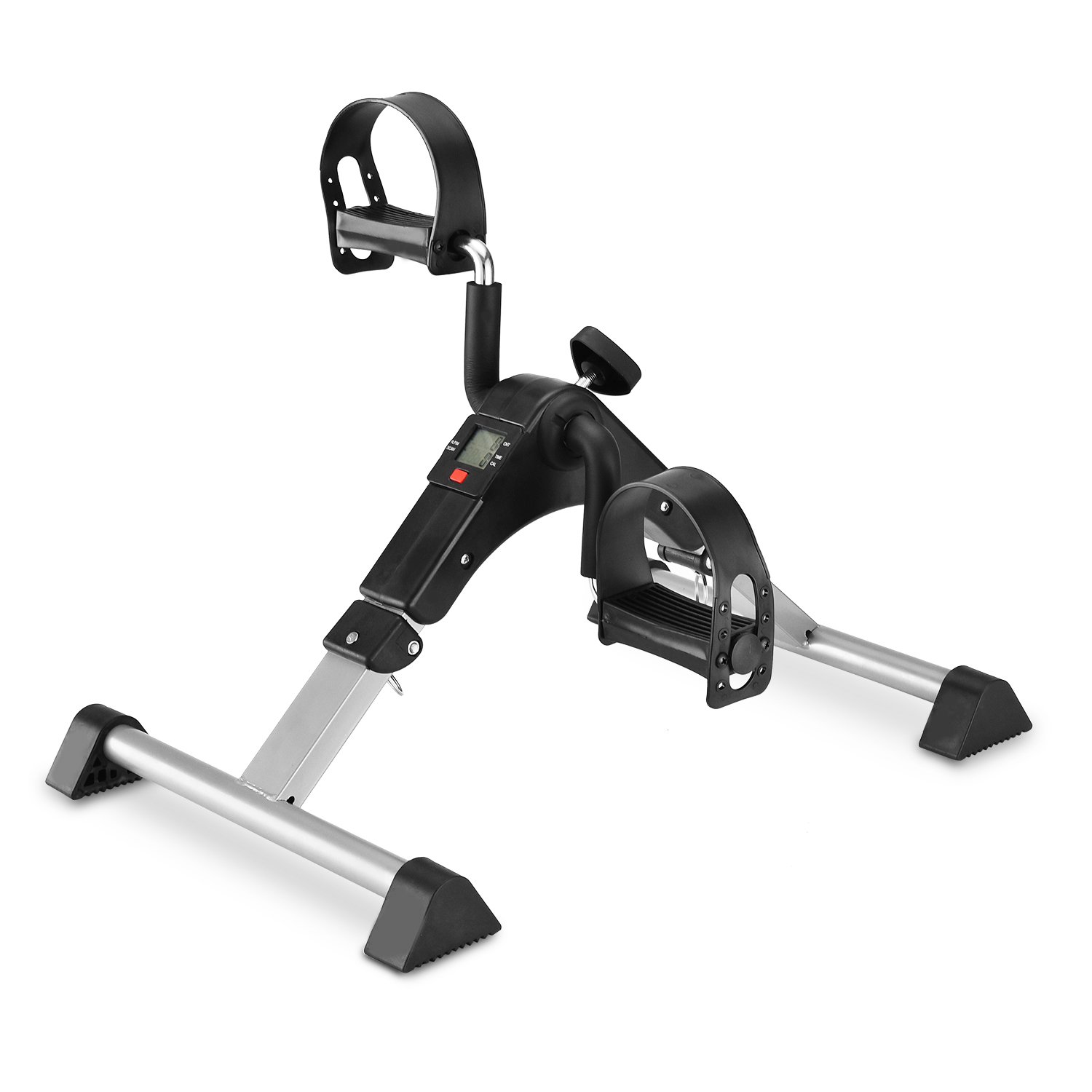 Pedal Exerciser Mini Desk Cycle Exercise Bike with LCD Monitor Foldable (black/grey)