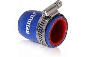 BEIJIULI 4-Ply Reinforced Silicone Hose Cap with Clamp,3/4"(19mm) ID Hose End Plug for Turbo Bypass Valve,Vacuum,Fix Leak,Throttle Body Port,Heater Core Plug,Coolant Heater Bypass Vacuum Water Port
