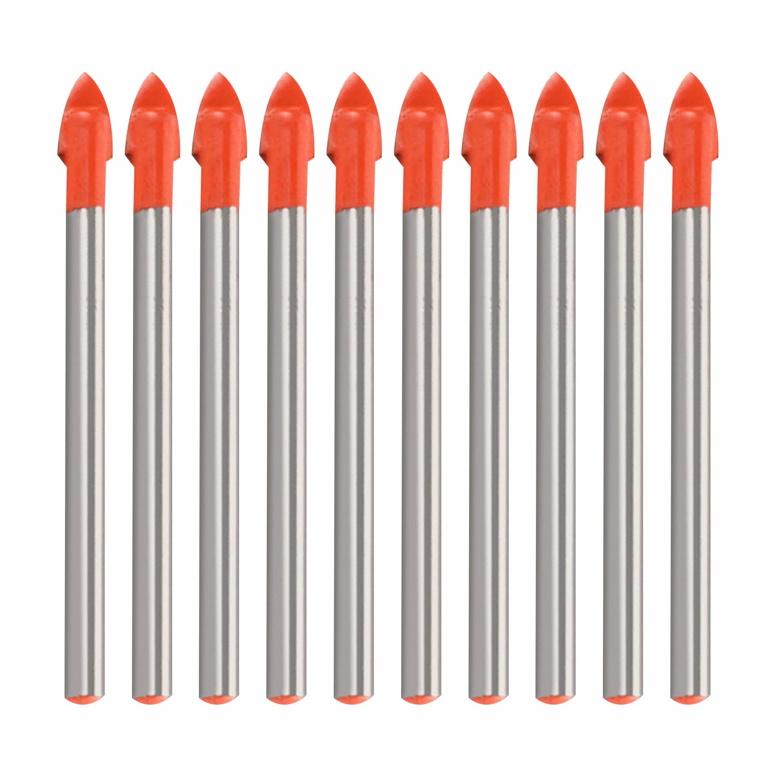 10 Pieces 6mm Glass and Tile Drill Bit Set, Tungsten Carbide Drilling Tool for Ceramic, Mirror, Porcelain, and Marble