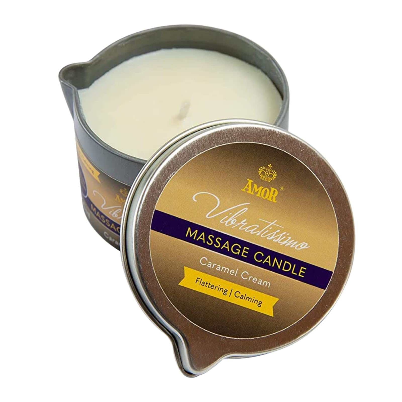 VIBRATISSIMO Massage Candle Caramel Cream 50ml I Candle with Caramel Scent I Candle Relaxation I Made of Natural raw Materials & with Coconut Oil I Suitable for Sensitive Skin I Massage Candle