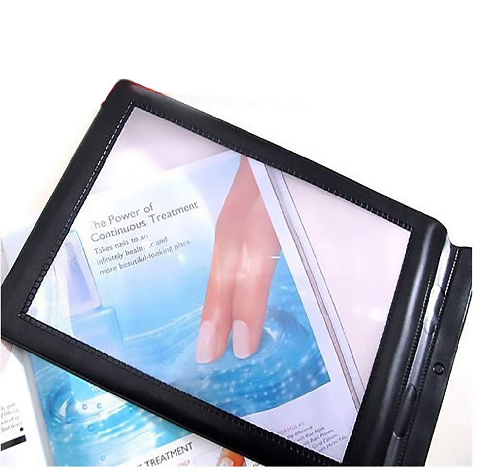 Handheld Reading Magnifier (3X), ixaer A4 Full Page Large Sheet Magnifier Magnifying Glass Reading Aid Lens Fresnel - Large Viewing Area Ideal for Small Prints, Book, Newspaper, Maps