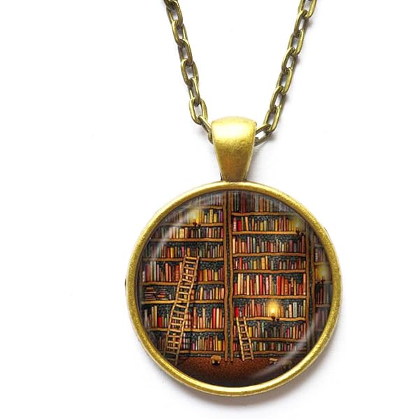 Collier Pendentif Livre Vintage Plaqué Or 18 Carats – Miniature Ouvrable, Acier Titane – Cadeau Idéal Pour Amoureux De La Lecture