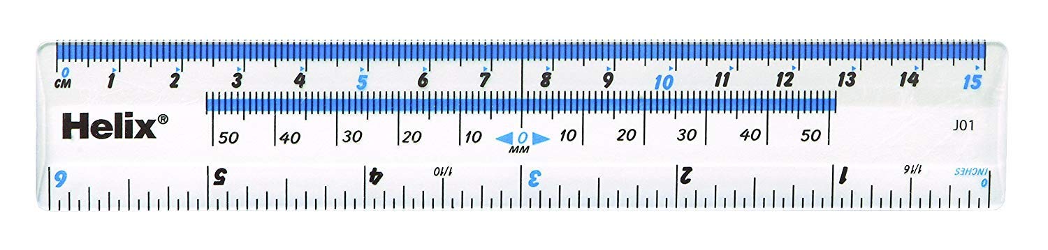 Helix 15cm 6 inch Ruler - Clear (Box of 50)
