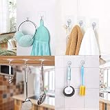 Pubiao 12 Pack Transparent Adhesive Hooks for Kitchen & Bathroom view 6