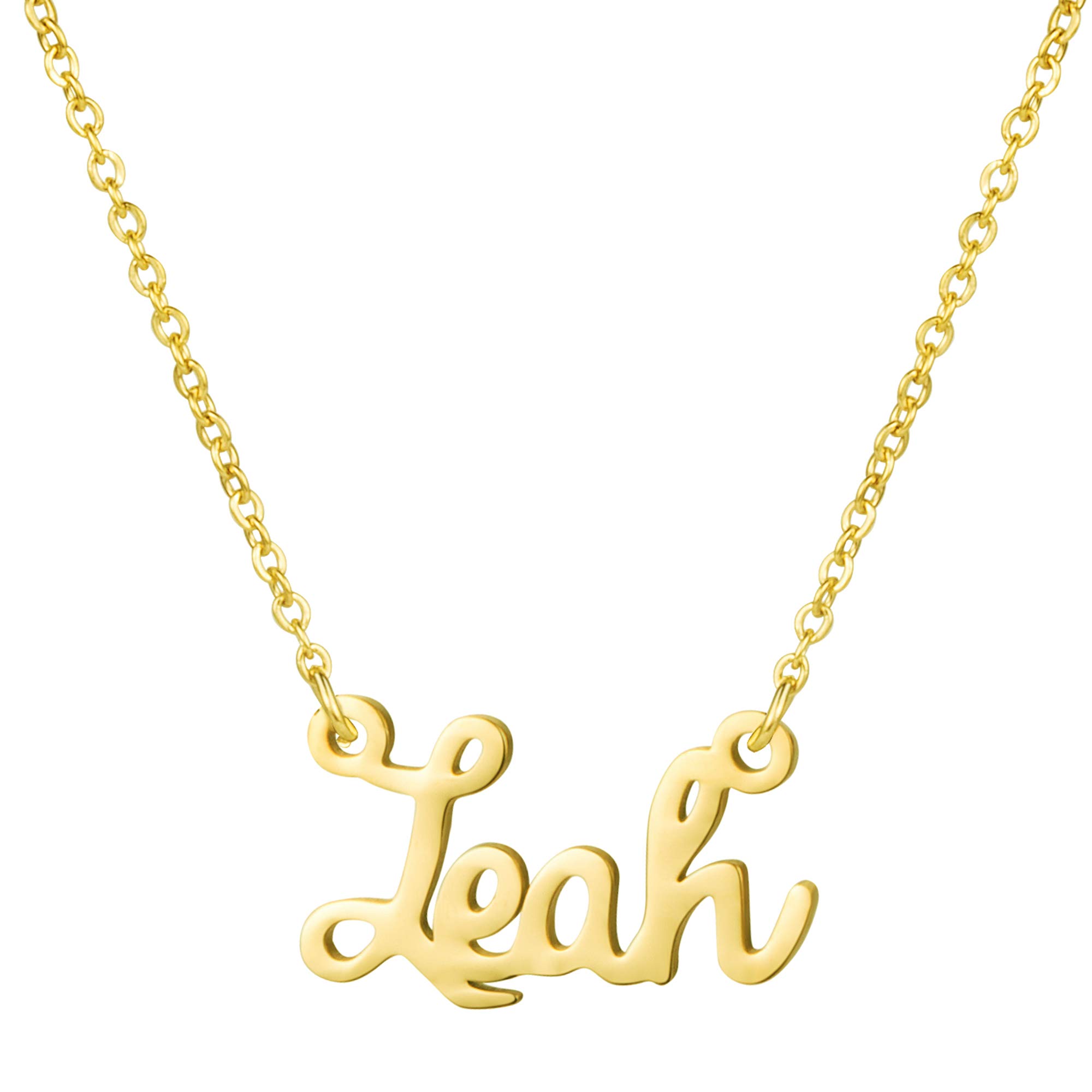 Yiyang Personalized Name Necklace 18K Gold Plated Stainless Steel Pendant Jewelry Birthday Gift for Girls