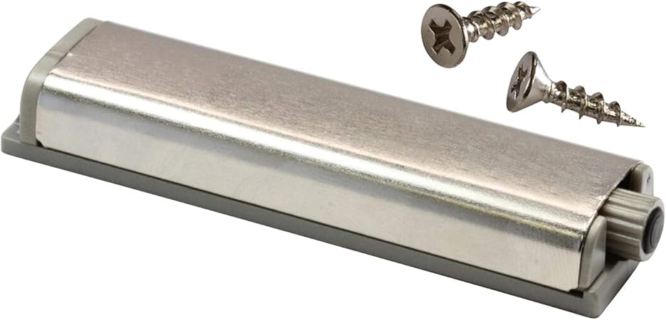 Rok Hardware Slim Brushed Nickel Drawer Cabinet Door Push Touch