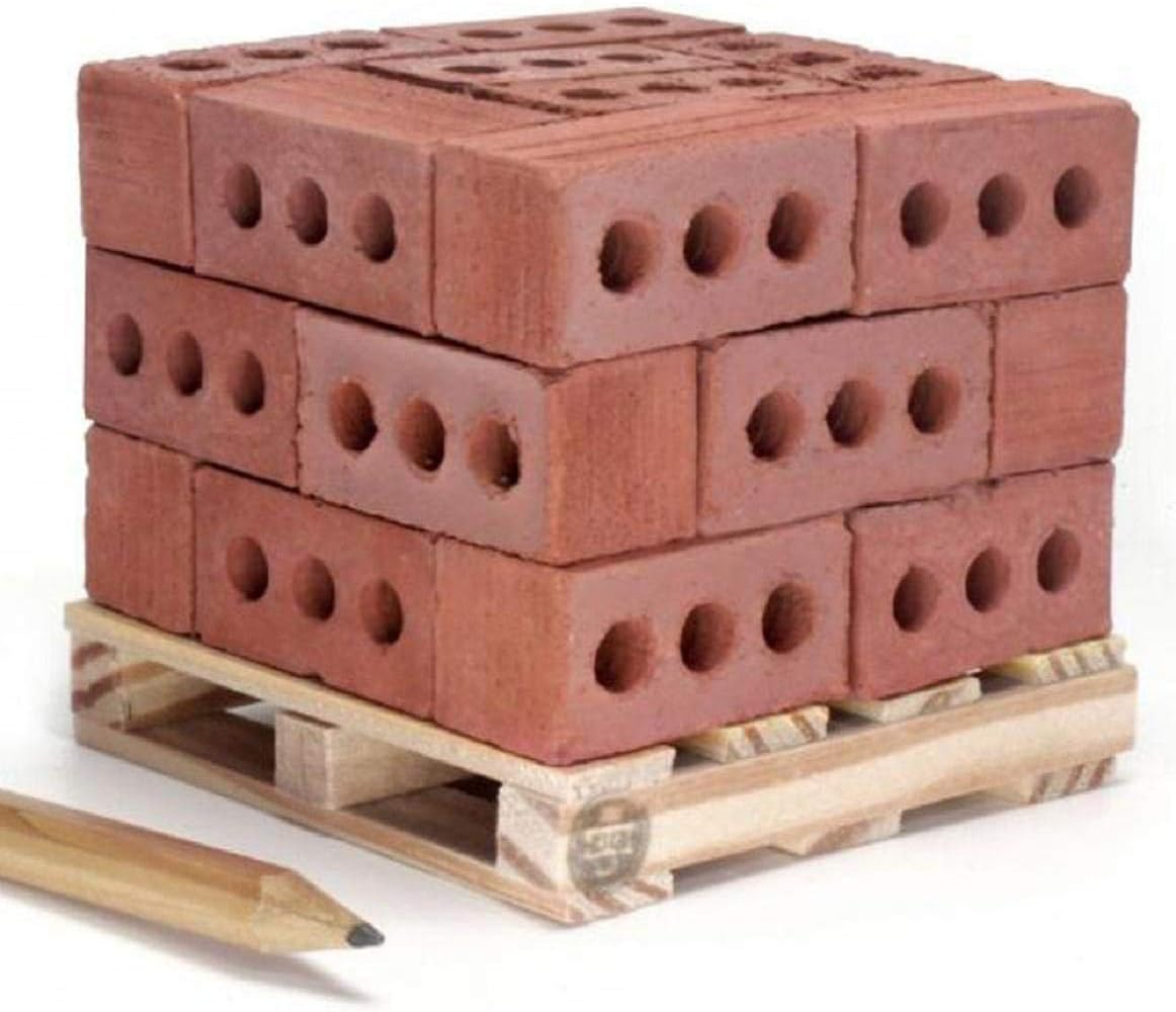 Boddenly Mini Bricks with Pallet, Mini Cement Cinder Bricks Brick Model Building Dollhouse for Kids Mini Cement Cinder Bricks, Tiny Wall Mini Bricks Toy, Miniature Cinder Blocks with Pallet, 24 Blocks