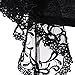 CHARMMA Women's Basic Sheer Lace V-Neck Long Bell Sleeve Elastic Casual T-Shirt (X-Large, Black)