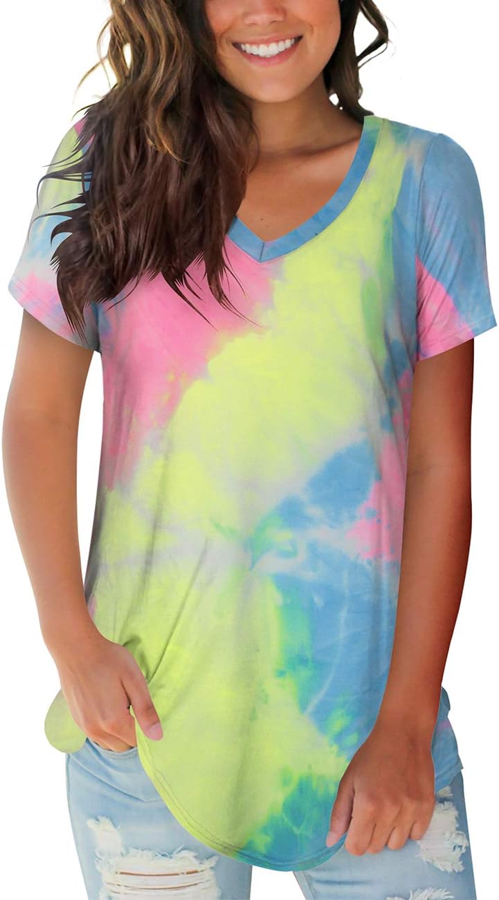 Womens Tops V Neck Tee Casual Short Sleeve and Long Sleeve T Shirts