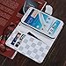 RAYTOP Luxury Brand Designer White Checks Leather Cases Covers Wallet for Samsung Galaxy Note 2 N7100 Note2 Women Men Classy Classic Simple Design Card Holder Magnetic Clasp Hand String Business Style