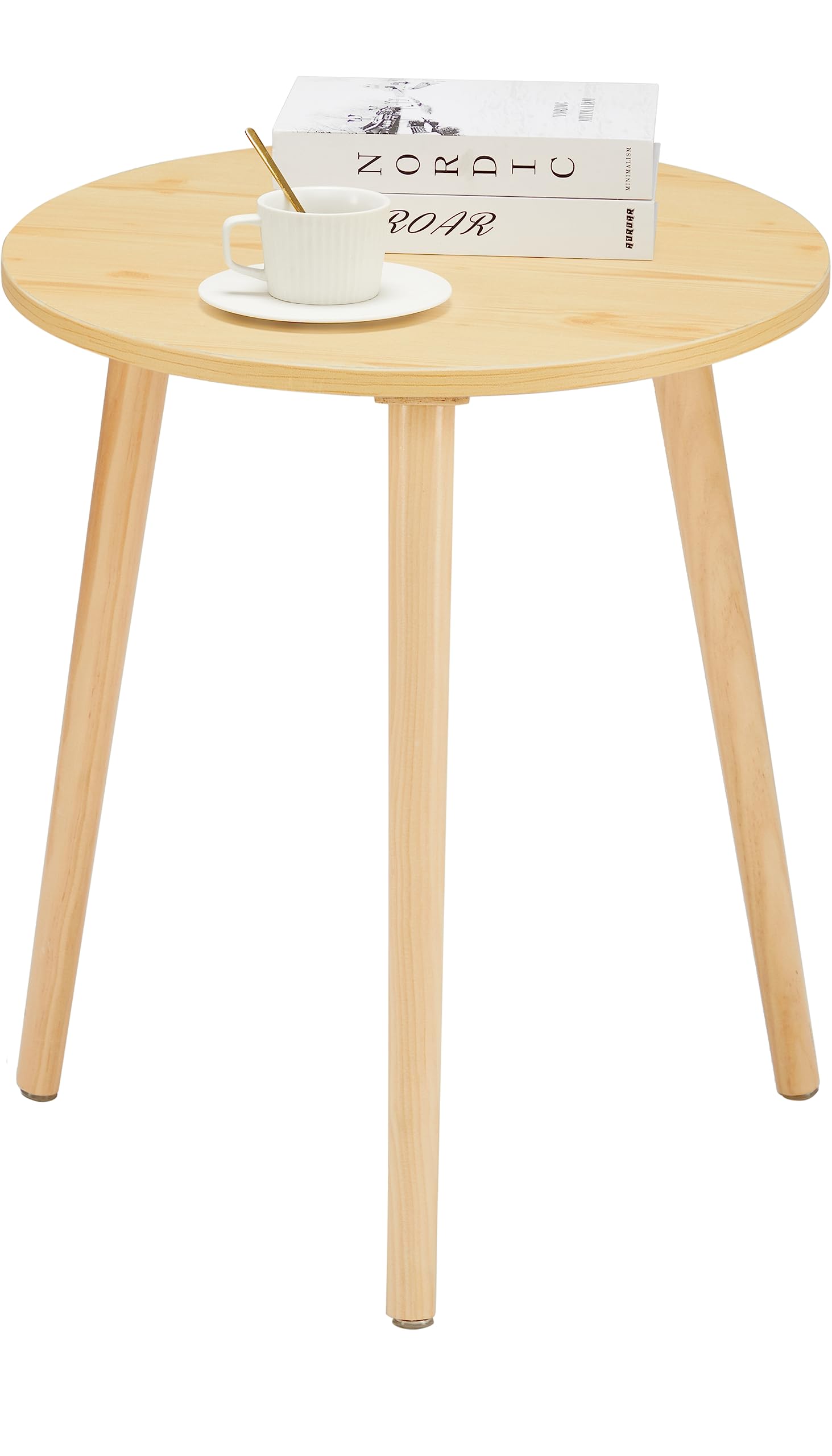 Photo 1 of **MISSING HARDWARE** Apicizon Small Round Side Table, Modern Light Wood Side Table Bedside Nightstand End Table for Small Spaces, Bedroom, Living Room, 16.5 x 20 Inches, Natural