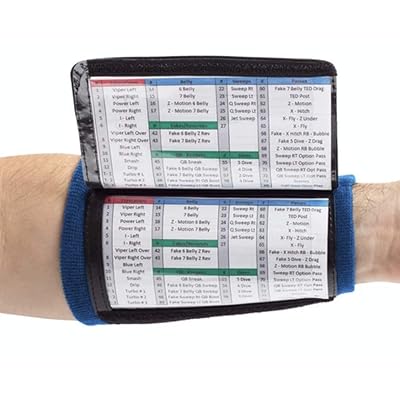 WristCoaches QB Wrist Coach - Playbook Wristband (Youth) - Heavy Duty Football Wristbands for Boys with Three Playsheet Compartments - Perfect for Flag Football and Tackle Football