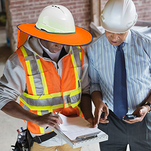 Hard Hat Sun Shield,Full Brim Mesh Neck Sun Shade Protector High Visibility,Reflective(Hard Hat Not Included) by Shellvcase (1, Orange)