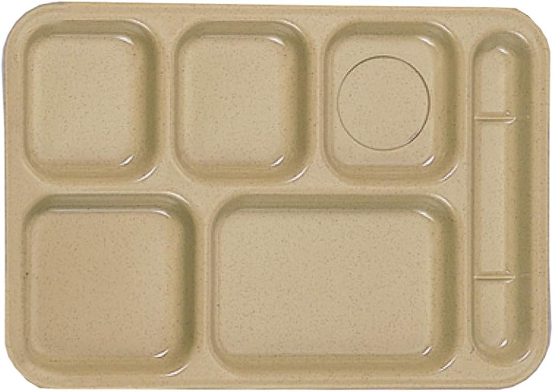 Thunder Group 368mm x 254mm/14 1/2" x 10" Right Hand 6 Compartment Tray, Sand