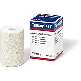 Tensoplast Elastic Athletic Tape, Provides Medium Support or Compression with High Adhesive Properties, Water Repellent and Air Permeable, White, 3" x 5 Yards, Roll