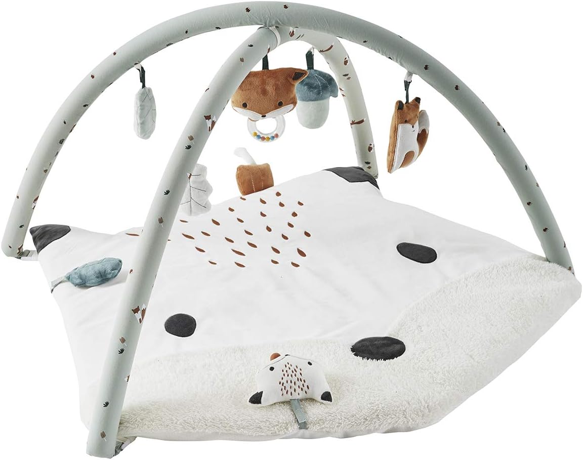 Vertbaudet Tapis Deveil Avec Arche Renard Vert Gris Tu Bebe Puericulture Eveil Et Jouets