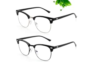 ANYLUV Blue Light Glasses Men Anti Eyestrain Lightweight Computer Gaming Blue Light Blocking Glasses for Women Clear Lens (2 Pack)