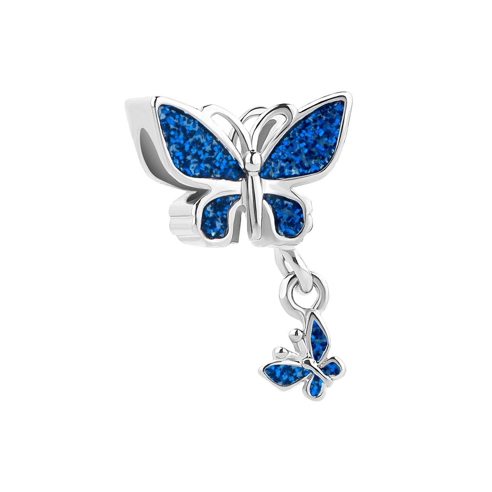 Blue Butterfly September Birthstones Dnagle Charm Compatible with Pandora Charm Bracelets Butterflies Women Jewellery Anniversary
