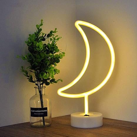 Decorative Moon Neon Signs Crescent Neon Light Moon Led Neon Sign