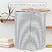 Wimaha Stripe Laundry Basket Laundry Foldable Large Hamper Cylinder Collapsible Kids for Clothes and Toys Organizer Storage Clothes Holder White Blue Striped Laundry Bag