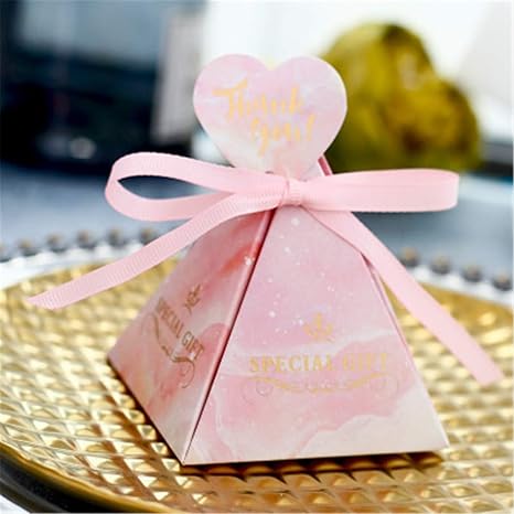 Amazon Hoxekle 50個 大理石スタイル ギフトボックス 結婚式の記念品 三角形ピラミッドキャンディボックス 結婚式 ゲストへのプレゼントに 結婚式 ピンク Pll Smt Tgh 123 Fen インテリア オンライン通販