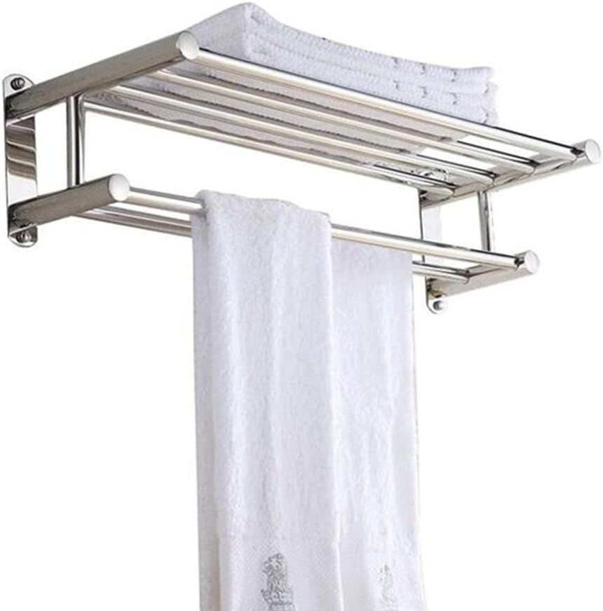 Amazon Com Ggcg Double Bathroom Cabinet Stainless Steel Towel Rack Bathroom Hardware Accessories Towel Rack Wall Mount 40cm50cm60cm Size 80cm Home Kitchen