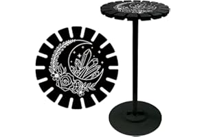 CRASPIRE Crystal Shelf Black Crystal Display Shelf Dowsing Pendulum Wheel Display Stand Witch Stuff Wooden Pendulum Holder St