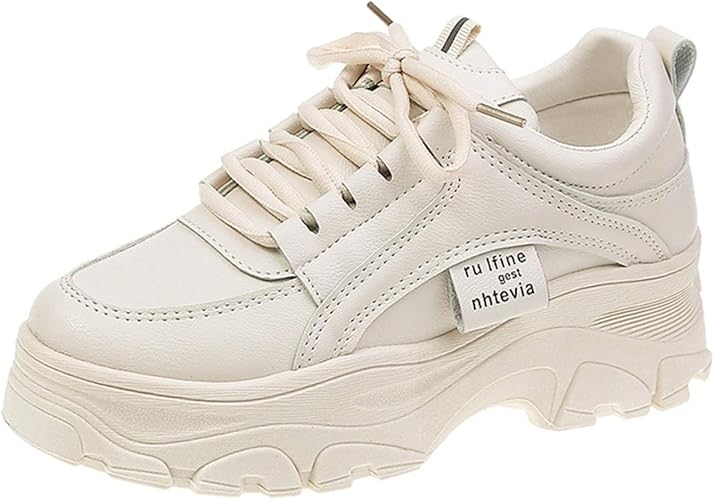 Amazon Kg8d レディースシューズ スニーカー ダッドスニーカー レースアップ ランニングシューズ 疲れない 身長アップ 5cm 美脚 快適 インヒールスニーカー 歩きやすい 軽量 運動靴 スポーツ アウトドア スニーカー