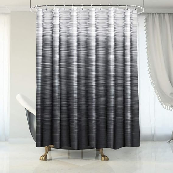 Warome Black Bathroom Shower Curtain Shower Curtain 72" W x 72" H