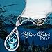 J.NINA Sapphire Alpine Lakes Pendant Necklace for Mothers Day Jewelry with Crystals Anniversary Birthday Gift for Girlfriend Wife Daughter Mother Sister Niece