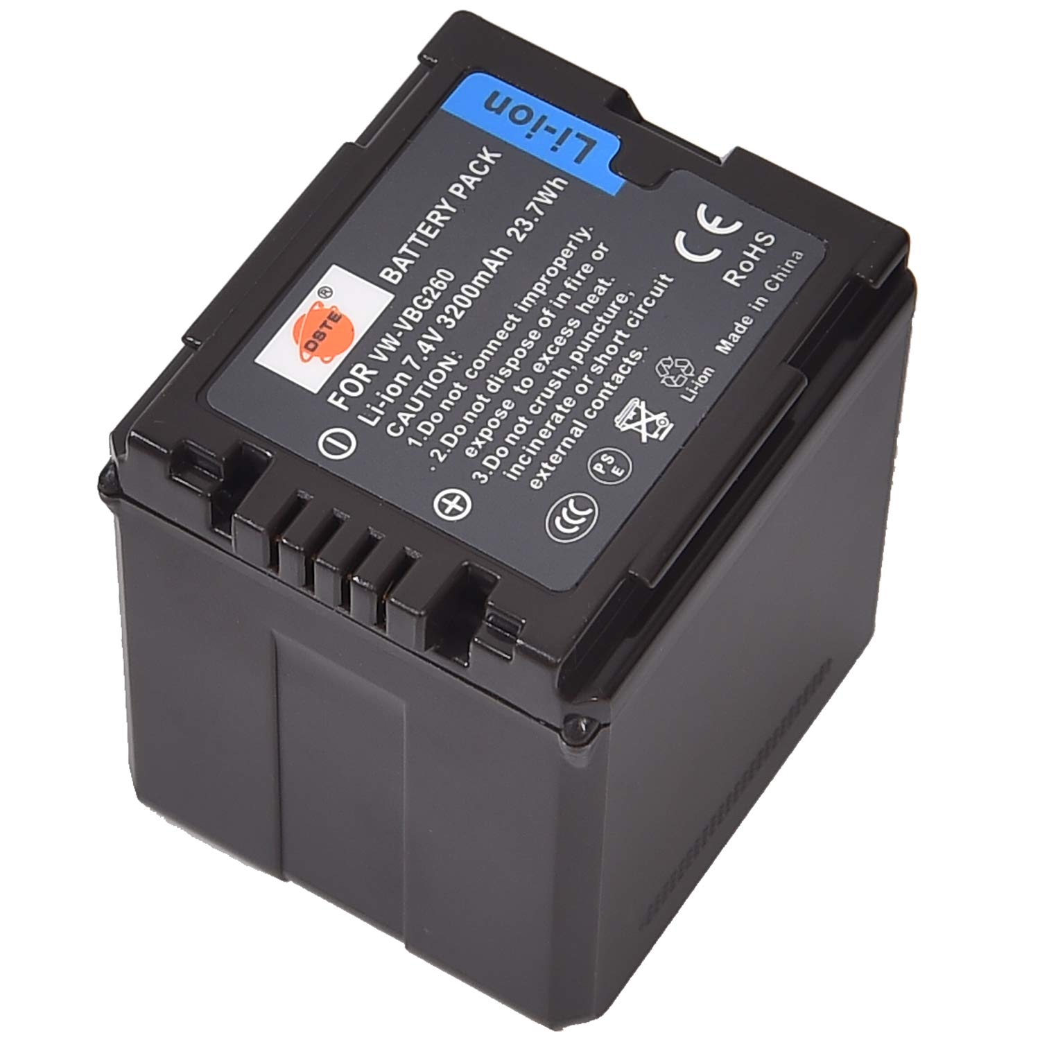 DSTE® VW-VBG260 Rechargeable Li-ion Battery for Panasonic VBG260 AG-AC7 AG-AF100 AG-HMC40 AG-HMC80 AG-HMC150 HDC-HS250 HDC-HS300 HDC-HS700 HDC-SD600 HDC-SD700 HDC-SDT750 HDC-TM300 HDC-TM700 SDR-H80 Digatal Camera