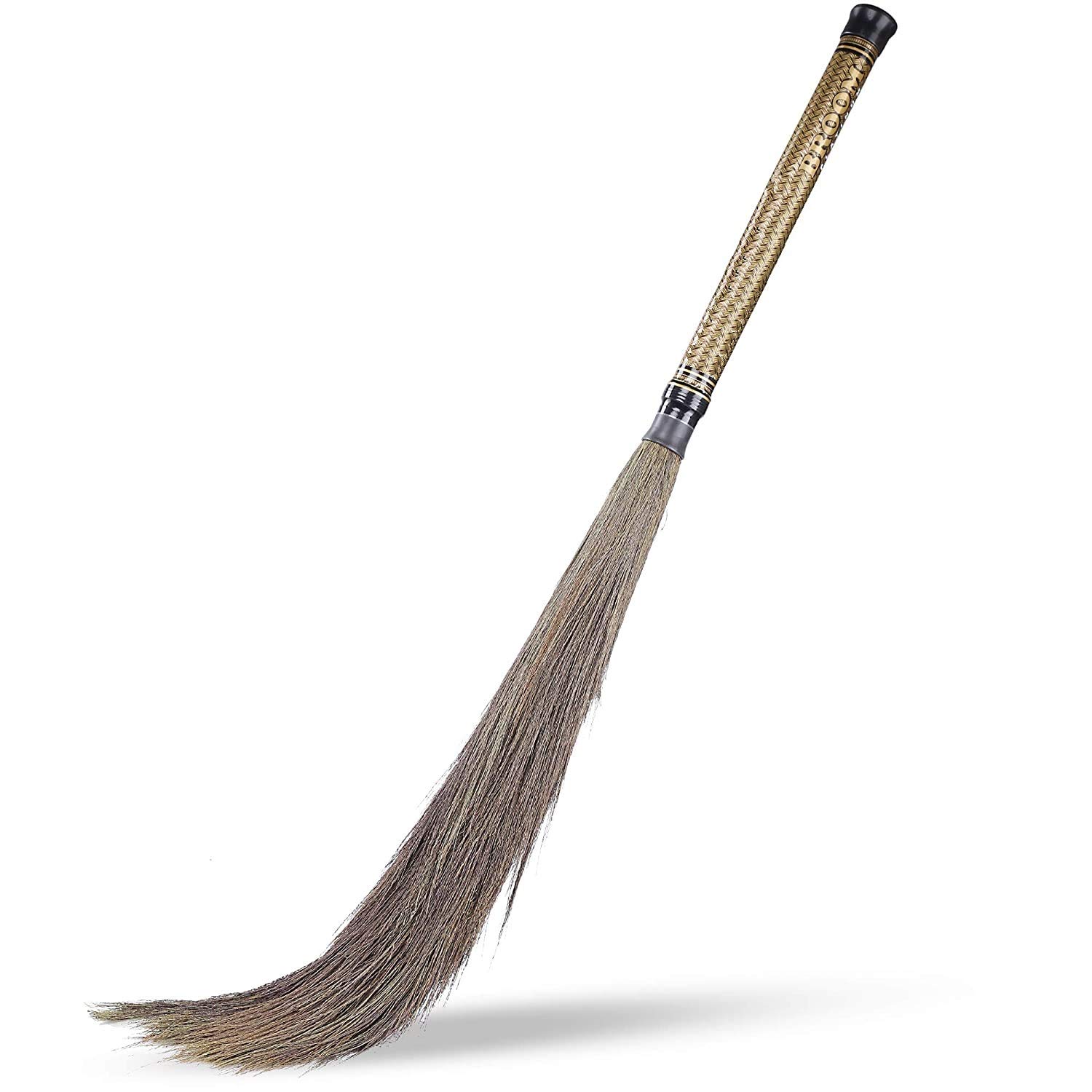 Skygold Brooms for Home and Kitchen Floor with Soft Natural Grass Long Handle Indian Broomstick