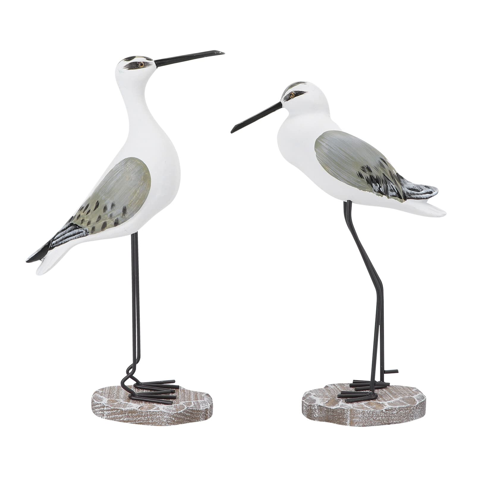 HEALLILY 2pcs Wooden Seagull Figurine Sea Bird Sculpture Statue Nautical Decorations Ornaments Mediterranean Style Coastal Beach Home Room Garden Decoration for Bedroom Living Room Light Brown