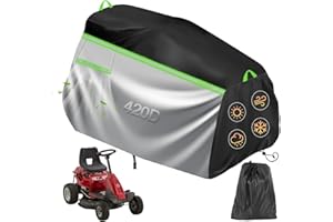 Riding Lawn Mower Cover 600D - Waterproof, UV & Windproof, Heavy Duty Lawn Tractor Cover, Universal Fit with Storage Bag, Buc