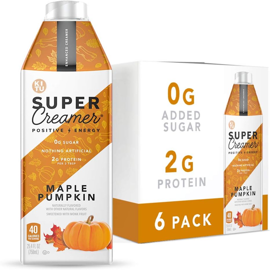 Kitu Super Coffee Keto Coffee Creamer | 0g Added Sugar, 2g Protein, 40 Calories [Maple Pumpkin] 25.4 Fl Oz, 6 Pack