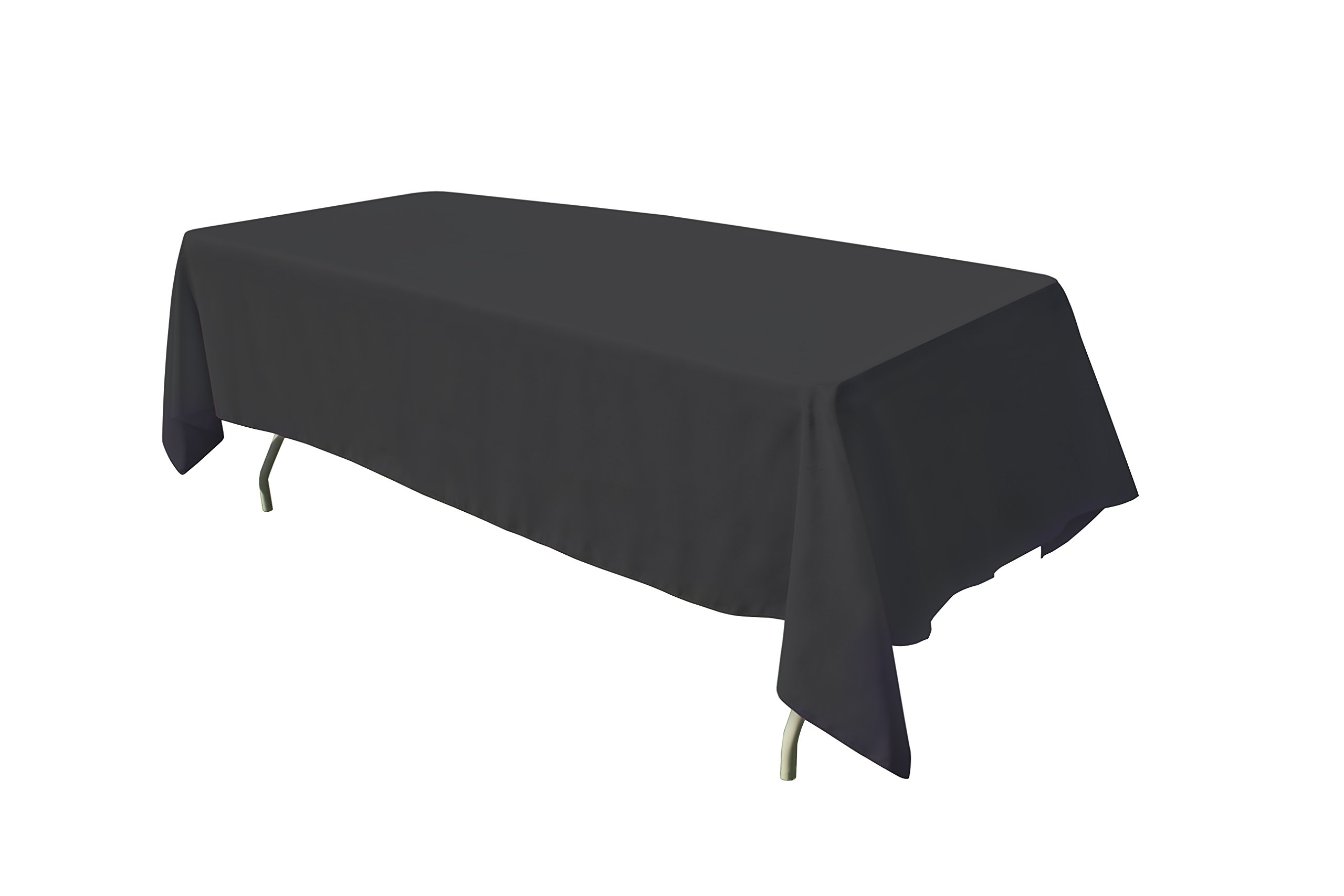 GEFEII Kitchen 60x102 inch Black Rectangle Tablecloth Solid Polyester Rectangular Tablecloths for Wedding Party Restaurant Banquet Dining Buffet Table Picnic Decorations