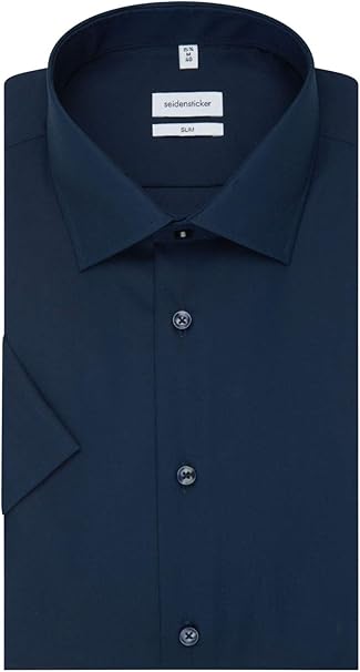 Seidensticker Herren 1 2 Arm Hemd Bugelfrei Slim Schwarze Rose Mit Kent Kragen In Weiss Oder Blau 01 Grosse 43 Farbe Dunkelblau 19 Amazon De Bekleidung