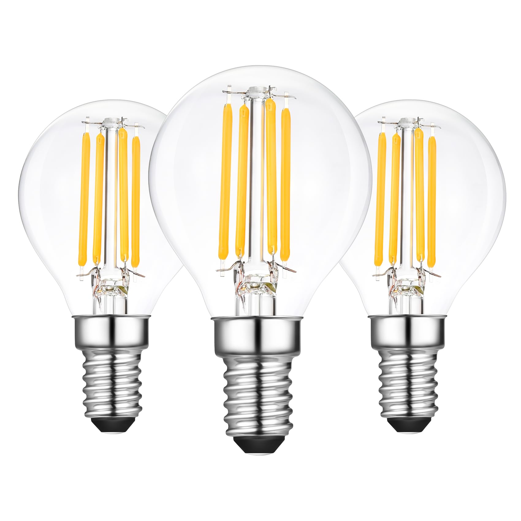 Sokkldccd E14 Led Light Bulb Golf Ball, SES Small Screw Light Bulb, G45 Globe 4W Led Bulbs, Warm White 2700K, 40W Equivalent, Pack of 3