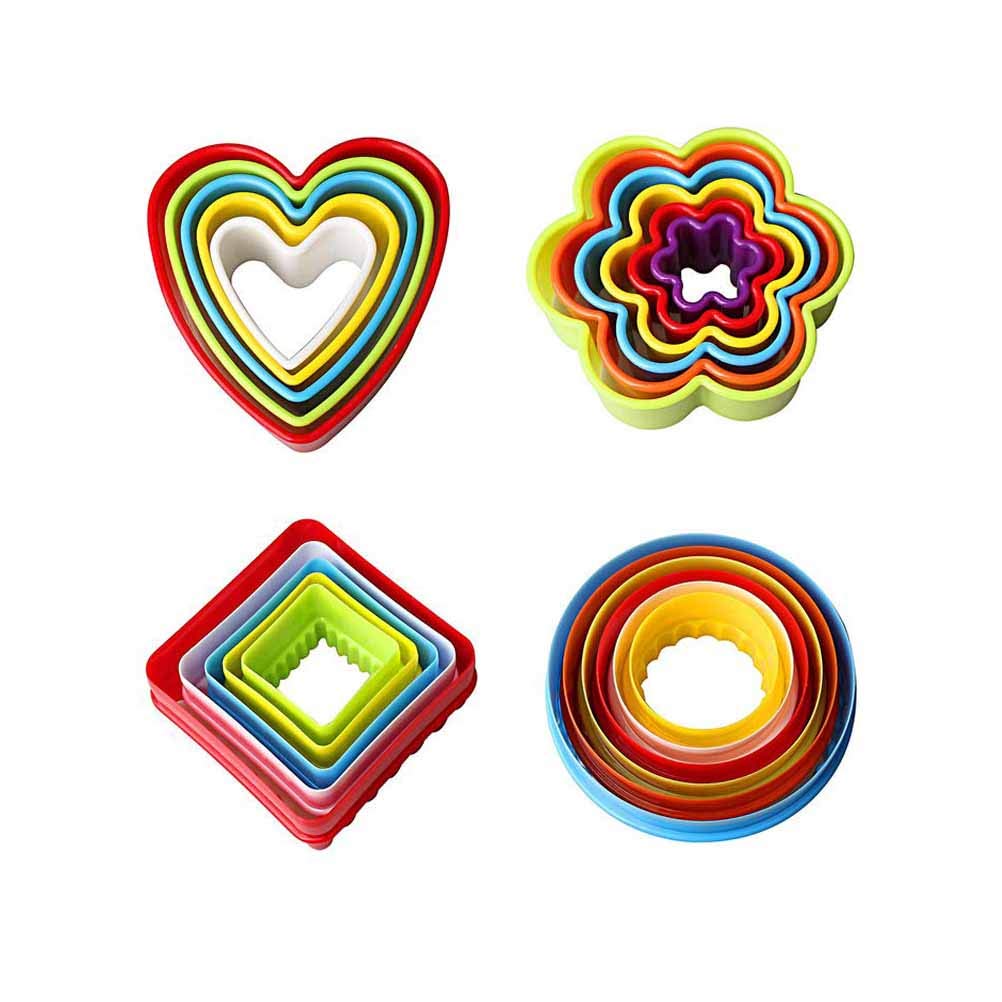 YXHZVON Cookie Fondant Cookie Cutters Bread Vegetable Cookie Cutters Plastic Sandwich for Children DIY for Cake Biscuit Fruit Toast Cookie Fondant 22 Pieces