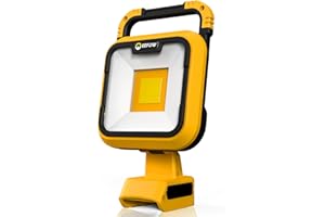 EEFOW Cordless Work Light for Dewalt Battery: Portable 2 COB Lamp 3400Lumen Bright - 34W LED Lighting for Dewalt 18V 20V Max Battery Operated Worklight for Outdoor Construction