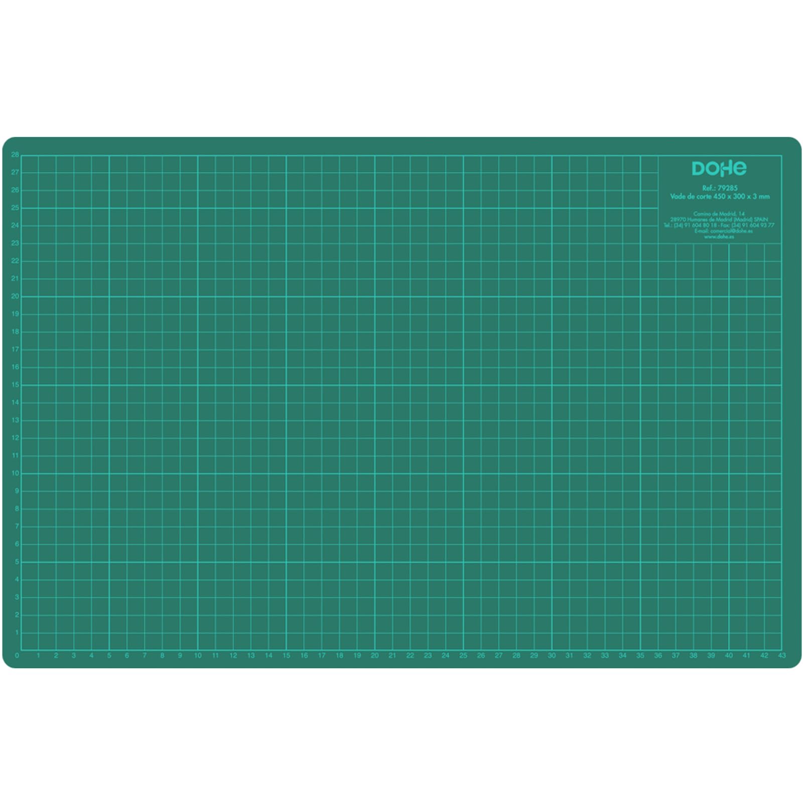 Dohe - A3 Cutting Mat - 45x30 cm, Self-Healing, Desk Mat for Crafts and Drawing, with Cutting Guides and Markings, Grid Format, 3 mm Thickness