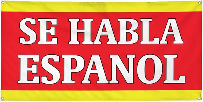 Amazon Com Vinyl Banner Sign Se Habla Espanol 1 Style A Se