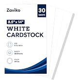 30 Sheets White Cardstock Paper 8.5x14, Legal Size Cardstock Printer Paper | Thick Card Stock 8.5 x 14, 200 GSM White Construction Papers for DIY Crafts, Greeting Cards, Invitations, Menus