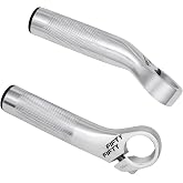 FIFTY-FIFTY Bike Bar Ends, Aluminum Mountain Bike Handlebar Ends, 110mm | Durable MTB Bar Extender, Compatible with 22.2mm diameter Bicycle Bar, Ergonomic design, Easy to Install (Polished Silver)
