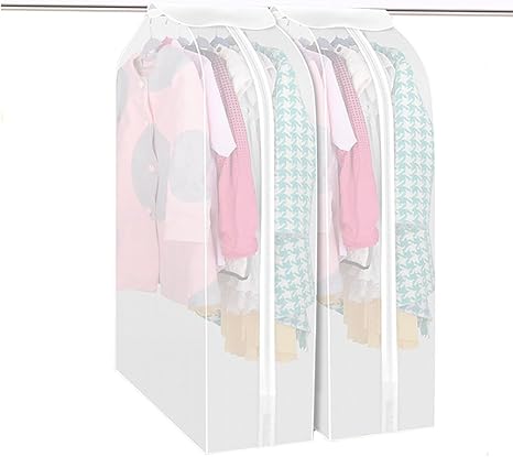 Amazon 衣類用防塵カバー ファスナー付き Peva材質 ジャケット ドレス スーツ 洋服 収納袋 半透明 快適収納 クローゼット 防塵 防虫 消臭 防湿 衣類カバー オンライン通販