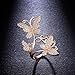 Bella Lotus Delicate Butterflies 18k Rose Gold Plated CZ Diamond Women Party Rings, 3 Colors