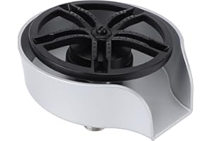 FOCKET Glass Washer, Effortless Glass Rinser Efficient Automatic Rotation Rustproof for Bars (Silver)